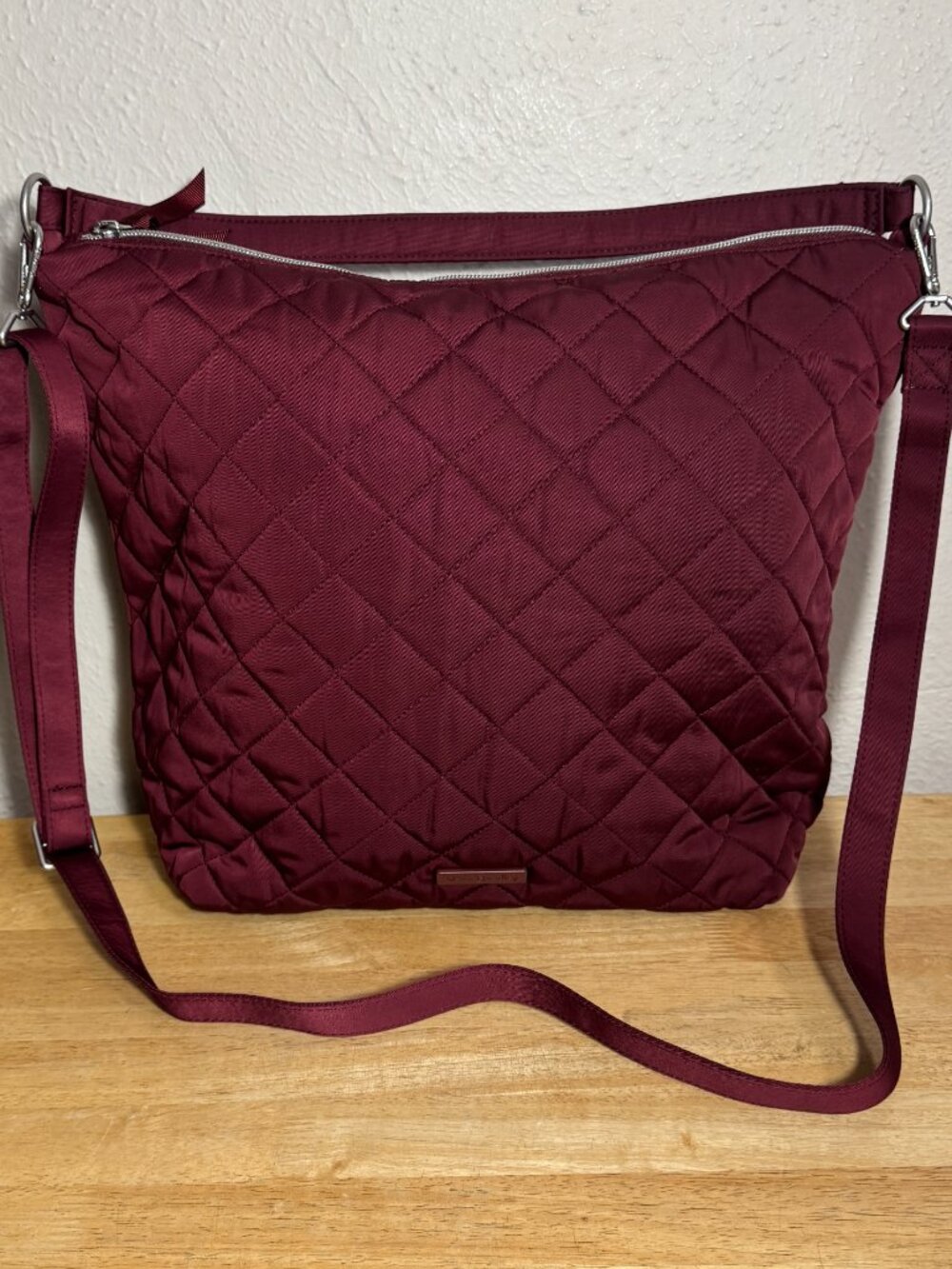 Vera Bradley Oversized Hobo Bag in Performance Twill Raisin NWT